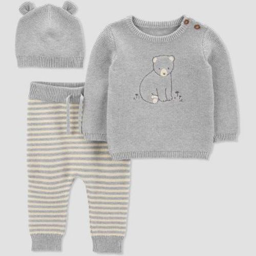 Carter's Just One You® Baby Boys' Bear Striped Top & Bottom Set - Gray