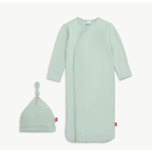 sea foam modal magnetic cozy sleeper gown + hat set – Magnetic Me