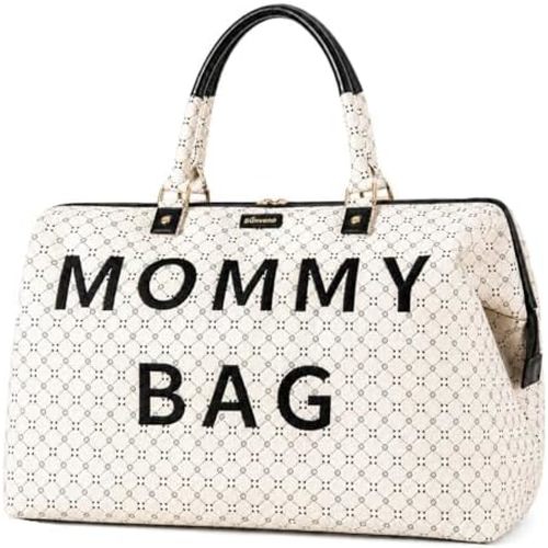 SUNVENO Mommy Bag, Large Hospital Bag with Changing Pad, Organizer Pouches & Luggage Sleeve for Travel & Diaper Essentials