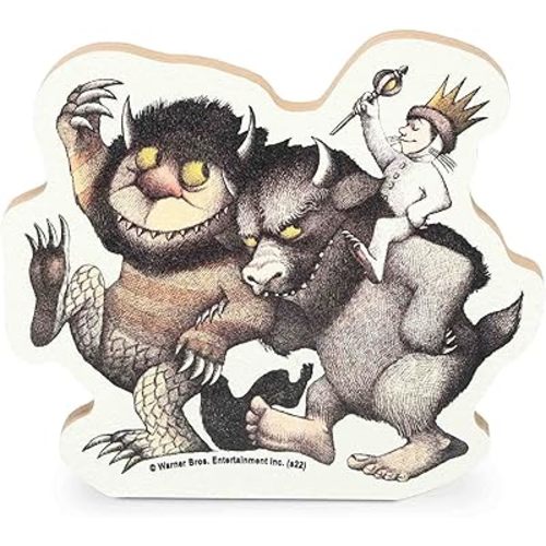 Where the Wild Things Are Wood Block Decor - Fun Wild Things Decoration for Kids' Bedroom or Classroom