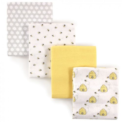 Hudson Baby Infant Cotton Flannel Receiving Blankets, Bee, One Size