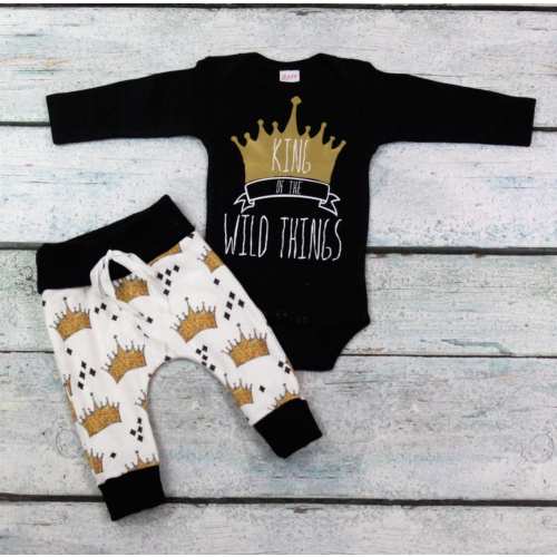 Where the wild things are baby/king of the wild things are/i love you/coming home outfit/organic cotton
