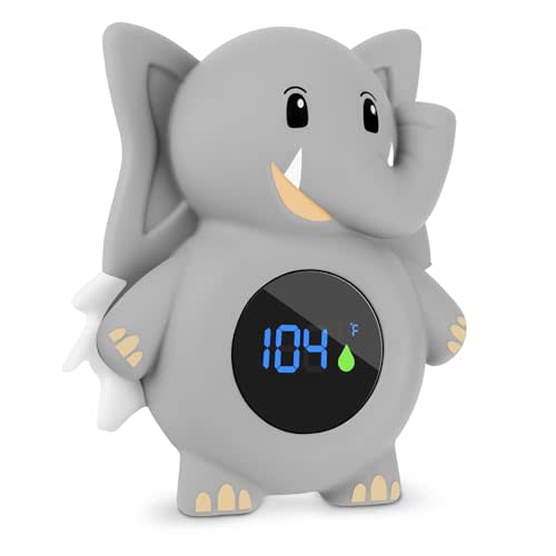 Baby Bath Thermometer, with LED Display and Temperature Warning,Kids' Bathroom Safety Products,Bath Thermometer for Infants, Newborn Bath Safety Toy Thermometer (Elephant)