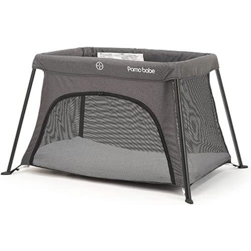 Travel Crib, Portable Crib for Baby Travel, Lightweight Travel Crib Foldable Playpen with Soft Mattress, Carry Bag for Babies to Toddler Grey
