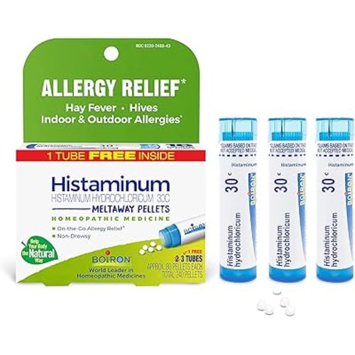 Boiron Histaminum Hydrochloricum 30C Homeopathic Medicine For Indoor Or Outdoor Allergy Relief, Hay Fever, and Hives - 3 Count (240 Pellets)