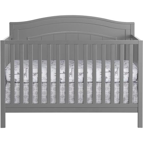 Oxford Baby North Bay 4-in-1 Convertible Baby Crib, Dove Gray, GreenGuard Gold Certified