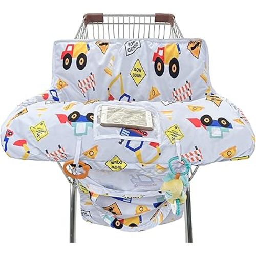 Shopping Cart Cover for Baby,2-in-1 High Chair Cover with Portable Cloth Bag,Cart Seat Pad for Babies Grocery Cushion Cover Restaurant,Suitable for All Supermarkets
