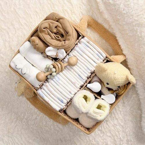 PeraBella Diaper Caddy Organizer for Changing Table, Storage Basket for Wipes, Gift for Baby Shower, Car Organizer, Nursery Organizer, Portable Storage