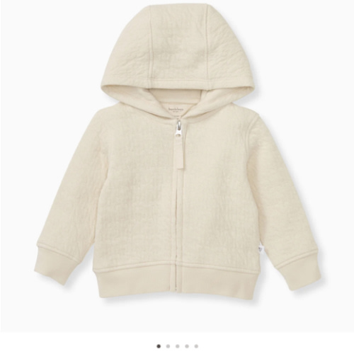 Organic Cotton Quilted Bee Baby Jacket Oat