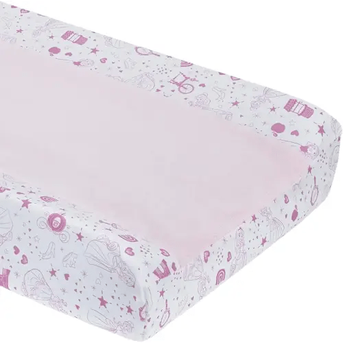 Disney Princess - Dare to Dream Super Soft Pink and White Changing Pad Cover