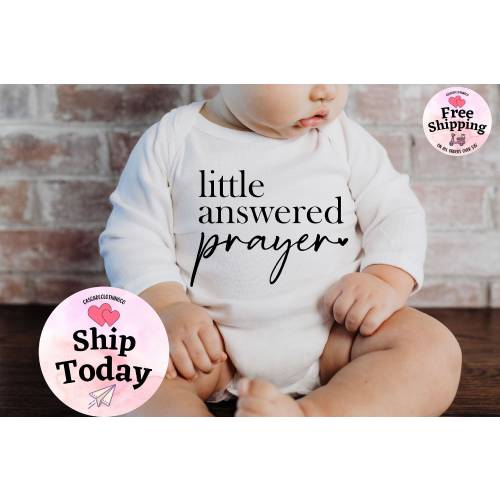 Little Answered Prayer baby Onesie®®®, Religious Onesie®®®,Blessed Baby Onesie®®®, Pregnancy Announcement , Miracle Baby, Answered Prayer