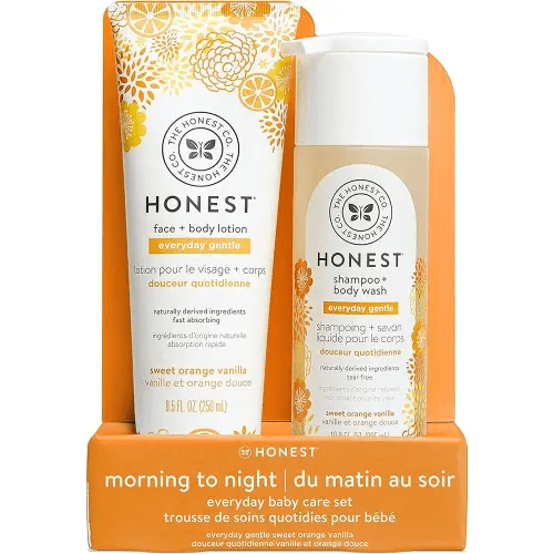 The Honest Company 2-in-1 Cleansing Shampoo + Body Wash and Face + Body Lotion Bundle | Gentle for Baby | Naturally Derived | Citrus Vanilla Refresh, 18.5 fl oz