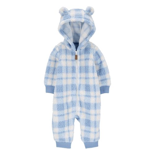 Baby Plaid Hooded Fuzzy Jumpsuit - Carter's | Carter's