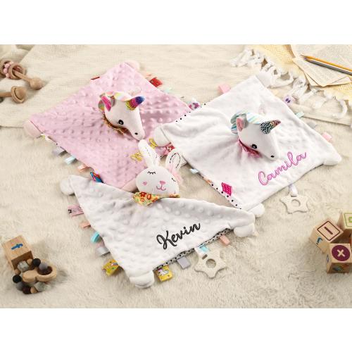 Personalized embroidered lovey toy
