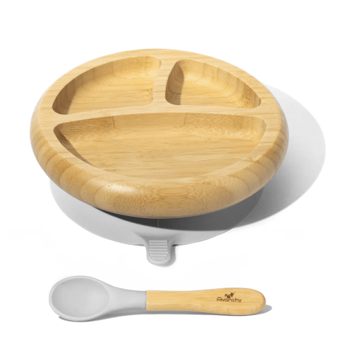 Avanchy | Bamboo Baby Bowls - BLW Suction Infant Feeding Bowl + Spoon