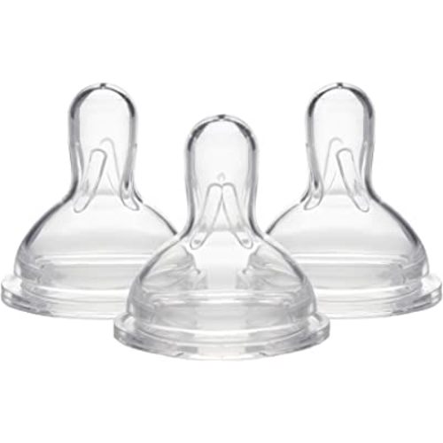 Medela Slow Flow Bottle Nipples with Wide Base, 3 Pack, Age 0-4 Mons