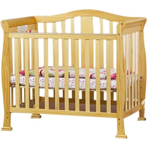 Addison 4-in-1 Convertible Mini Crib in Natural, Greenguard Gold Certified, Non-Toxic Finishes, Built of New Zealand Pinewood, Comes with 1” Mattress Pad