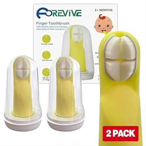 Finger Toothbrush for Toddlers 1-3,Finger Toddler Toothbrush Age 2-4,Newborns Silicone Toothbrushes,Soft Infant Oral Cleaner with Travel Storage Case, 2 Pcs
