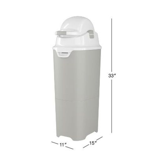 Foundations Tall Diaper Pail with Airtight Lid - Durable & Odorless Diaper Disposal, Holds up to 60 Newborn Diapers, Refill With Any Bags