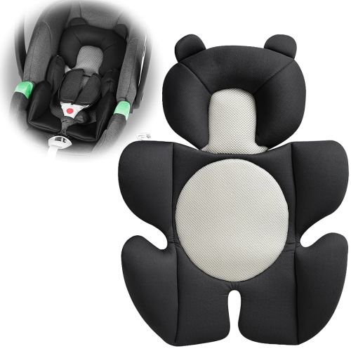Baby Support Cushion - Breathable 3D Mesh Infant Insert for Strollers, Car Seats, High Chairs, and More - Perfect for Newborns (Black)