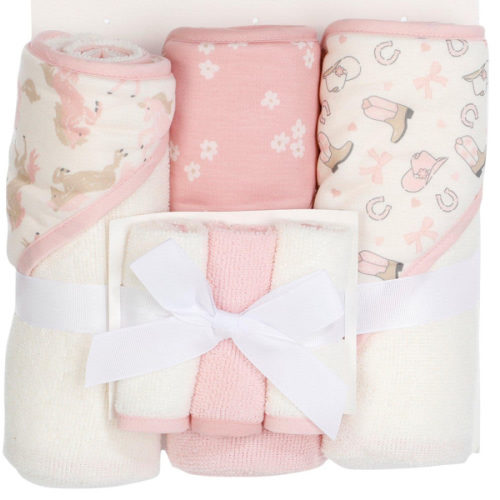 Jessica Simpson Baby Boots and Bows Hooded Bath Towel Set ||P000807725||