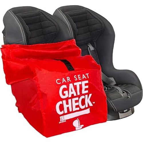 J.L. Childress Gate Check Bag for Car Seats - Travel Bag for Airplane, Fits All Baby & Infant Car Seats, Airport Accessories for Gate Check, Flying Essentials, AirTag Compatible - Red