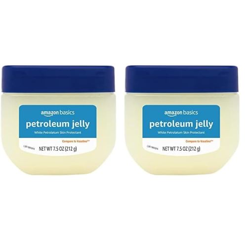 Amazon Basics Petroleum Jelly White Petrolatum Skin Protectant, Unscented, 7.5 oz, 2-Pack, (Previously Solimo)