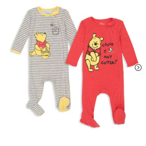 Disney Winnie the Pooh Lion King Monsters Inc. Pixar Toy Story Baby 2 Pack Sleep N' Play Coveralls Newborn to Toddler