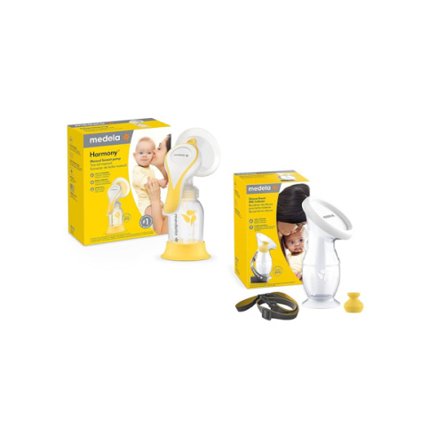 Medela Manual Breast Pump Set - Perfect Pair Bundle, Includes Harmony Manual Breast Pump & Silicone Breastmilk Collector