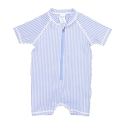 RUGGEDBUTTS Baby/Toddler Boy Swimsuit, One Piece Zipper Rash Guard Sunsuit with UPF 50+ Sun Protection