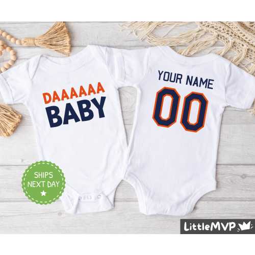 Daa Baby Chicago Football Onesie®, Personalized Football Onesie®, Chicago Baby Onesie®, Chicago Baby Shower Gift