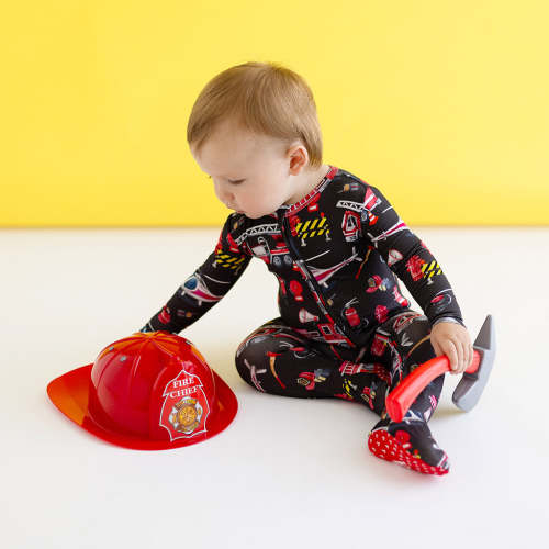 Firefighter Footie Zippered One Piece
