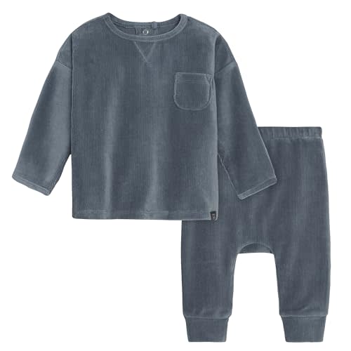 Modern Moments by Gerber Baby Velour 2-Piece Drop Shoulder Top & Pant Set