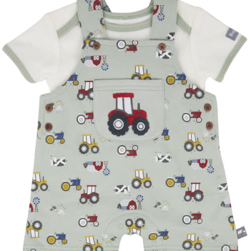Rugged Bear Infant Boys' Farm Print Shortall Onesie | Boot Barn