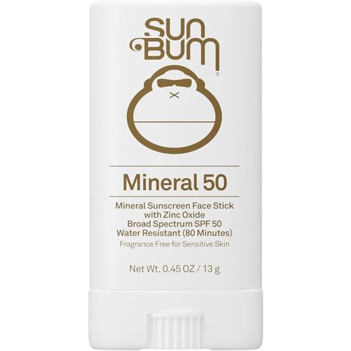 Sun Bum Mineral SPF 50 Face Stick Sunscreen - NEW FORMULA 2026 Water-Resistant Broad Spectrum Sunscreen with Vitamin E - Hawaii 104 Act Compliant (No Octinoxate & Oxybenzone) - Travel Friendly 0.45 oz