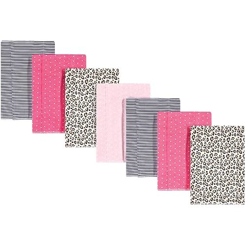 Hudson Baby Unisex Baby Cotton Flannel Burp Cloths, Leopard, One Size