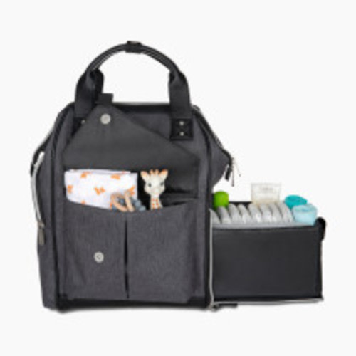Baby Brezza Lucia Slide-Out Caddy Backpack Diaper Bag - Grey/Black