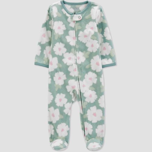 Carter's Just One You® Baby Girls' Floral Fleece Sleep N' Play - Sage