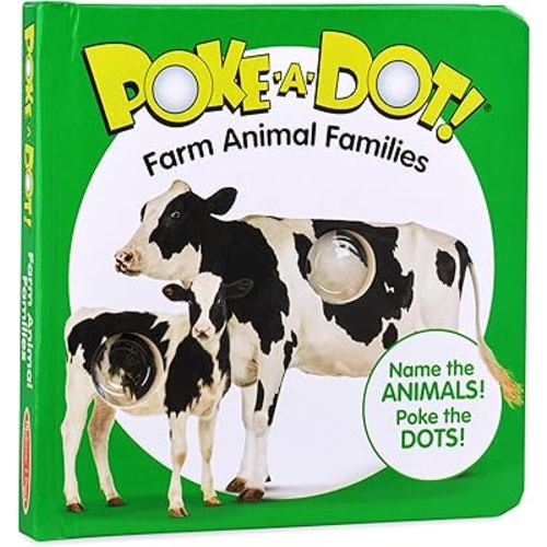 Melissa & Doug Children’s Book – Poke-a-Dot: Farm Animal Families (Board Book with Buttons to Pop)