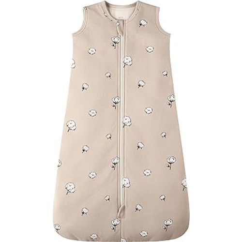 Owlivia Baby Organic Cotton Sleeping Bag with 2-Way Zipper, Organic Cotton Wearable Blanket,Unisex Sleep Sack