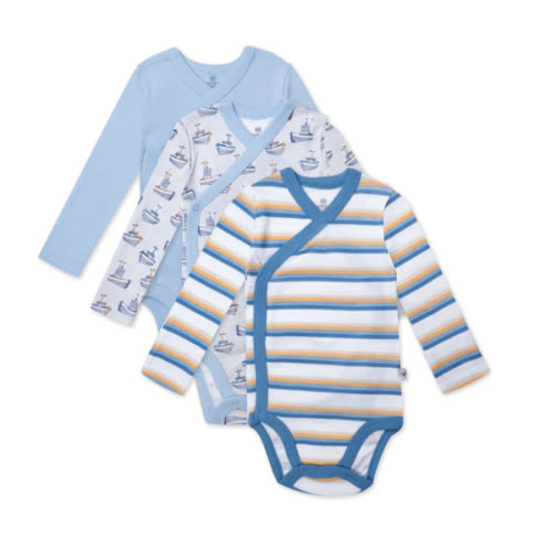 3-Pack Organic Cotton Long Sleeve Side-Snap Bodysuits | Honest Baby Clothing