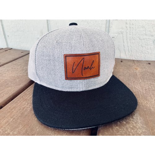 Custom Name Hat Toddler Youth Hat Made with REAL LEATHER - Personalize it with your Childs's name! Infant and Toddler Sizes Made in the USA!