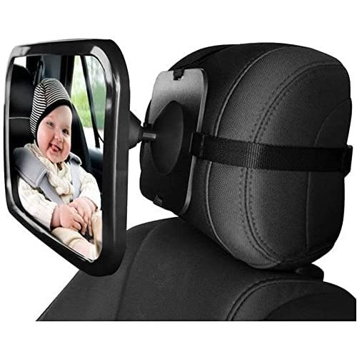 Dorart Rear Facing Baby View Mirror for Child Safety Car Seat - Crystal Clear Reflection via Crash-tested & Shatterproof Convex Mirror