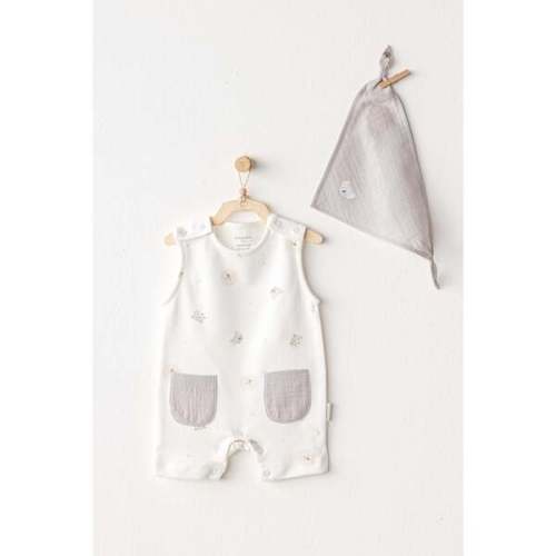Romper and Bib Set, Ecru - Andy Wawa | Maisonette