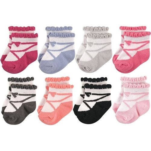 Hudson Baby Baby Girls' Cotton Rich Newborn and Terry Socks
