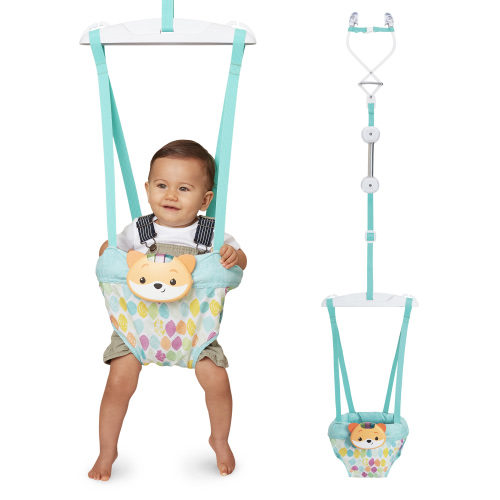 Infantino 2-in-1 Music & Lights Doorway Jumper, Fox Motion-Activated Toy, Unisex 4M+, Multicolor