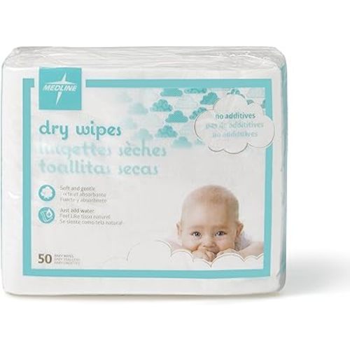 Medline Babysoft For Sensitive Skin Disposable Dry Cleansing Cloths, (Case of 500)