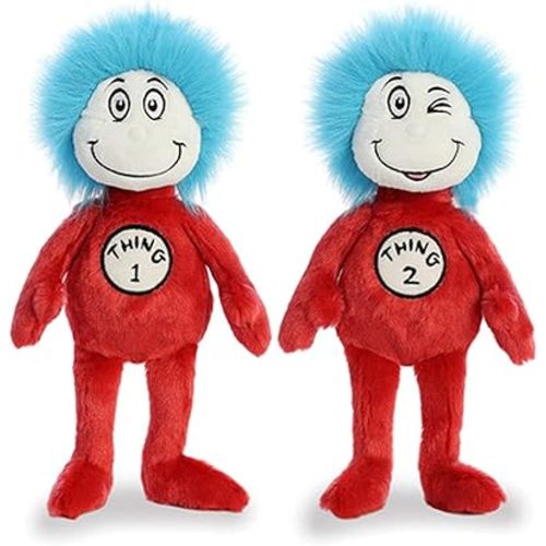 Aurora Plush Bundle of 2, 12" Thing 1 & Thing 2, Multicolor