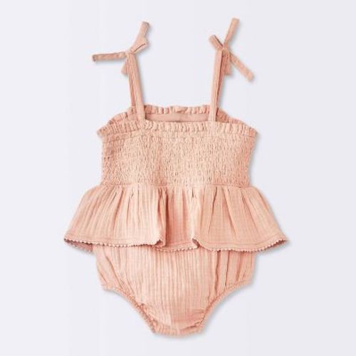 Baby Girls' Crochet Romper - Cloud Island™ Pink 12M