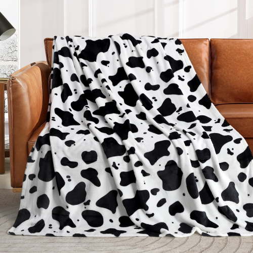 Livhil Soft Cozy Cow Blanket, Animal Blanket (50"x60")- Cow Print Throw Blanket Flannel Fleece Throw Blanket for Couch Bed Sofa